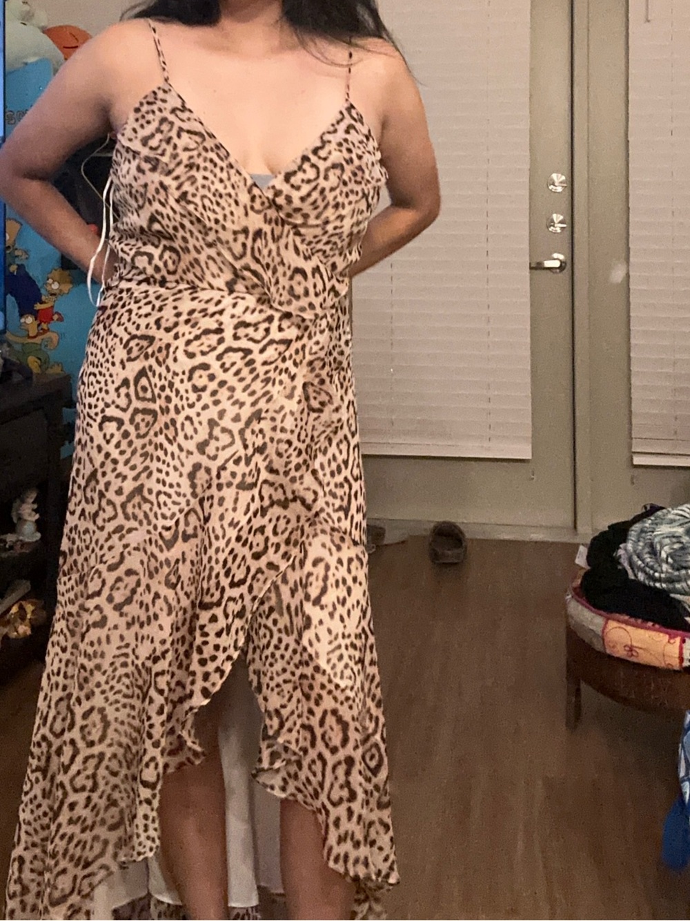 Express Leopard Print Slip Dress - Spaghetti Strap